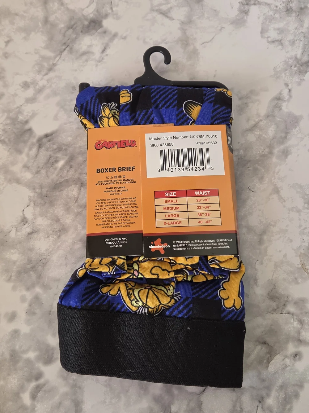 Garfield Men’s Boxer Briefs - Blue/Yellow - X-Large
